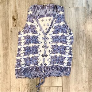 Blue patterned tank top